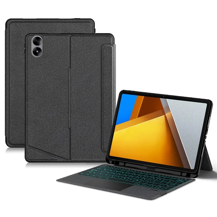 For Xiaomi Poco Pad Leather Case + Bluetooth Keyboard with Backlight Trackpad