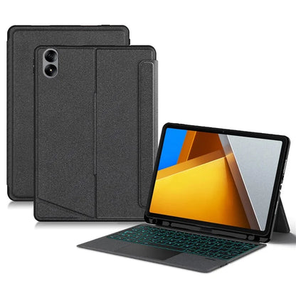 For Xiaomi Poco Pad Leather Case + Bluetooth Keyboard with Backlight Trackpad