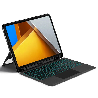For Xiaomi Poco Pad Leather Case + Bluetooth Keyboard with Backlight Trackpad