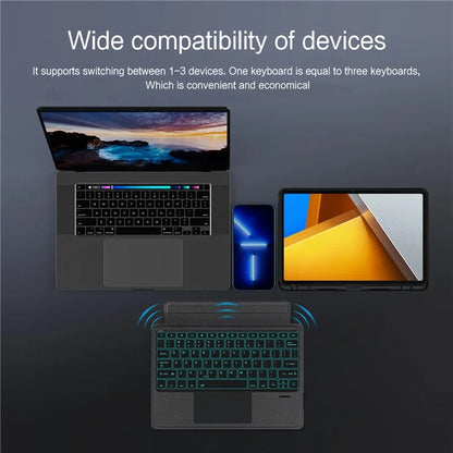 For Xiaomi Poco Pad Leather Case + Bluetooth Keyboard with Backlight Trackpad