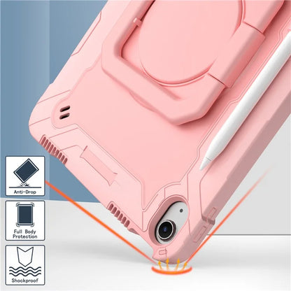 For iPad Air 11 (2024) Case with Shoulder Strap PC+Silicone Hand Grip Kickstand Tablet Cover