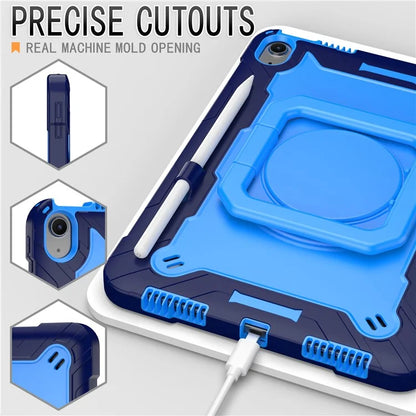 For iPad Air 11 (2024) Case with Shoulder Strap PC+Silicone Hand Grip Kickstand Tablet Cover