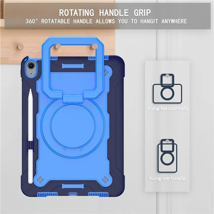 For iPad Air 11 (2024) Case with Shoulder Strap PC+Silicone Hand Grip Kickstand Tablet Cover