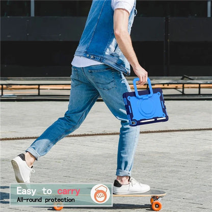 For iPad Air 11 (2024) Case with Shoulder Strap PC+Silicone Hand Grip Kickstand Tablet Cover