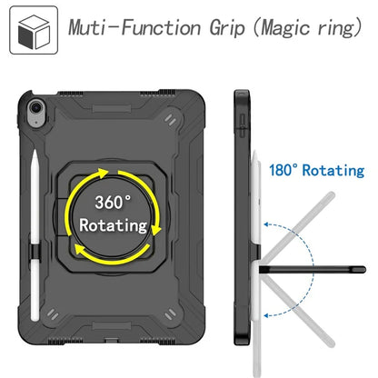 For iPad Air 11 (2024) Case with Shoulder Strap PC+Silicone Hand Grip Kickstand Tablet Cover