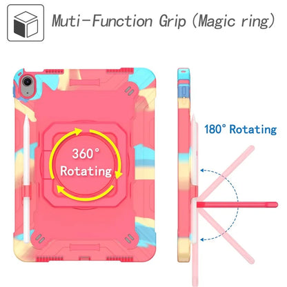 For iPad Air 11 (2024) Case with Shoulder Strap PC+Silicone Hand Grip Kickstand Tablet Cover