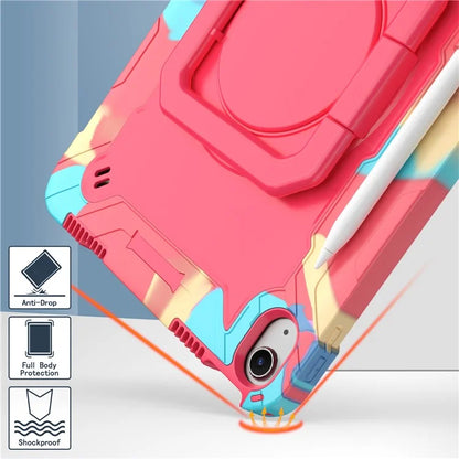 For iPad Air 11 (2024) Case with Shoulder Strap PC+Silicone Hand Grip Kickstand Tablet Cover