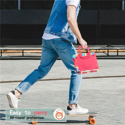 For iPad Air 11 (2024) Case with Shoulder Strap PC+Silicone Hand Grip Kickstand Tablet Cover