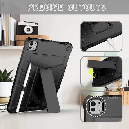 For iPad Pro 11 (2024) Case Case PC+Silicone Tablet Cover with T-Shaped Kickstand
