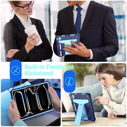 For iPad Pro 11 (2024) Case Case PC+Silicone Tablet Cover with T-Shaped Kickstand