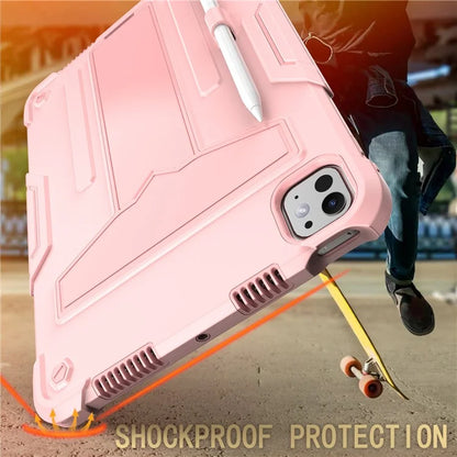 For iPad Pro 11 (2024) Case Case PC+Silicone Tablet Cover with T-Shaped Kickstand