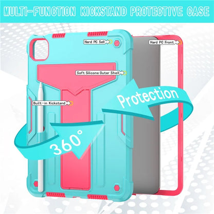 For iPad Pro 11 (2024) Case Case PC+Silicone Tablet Cover with T-Shaped Kickstand