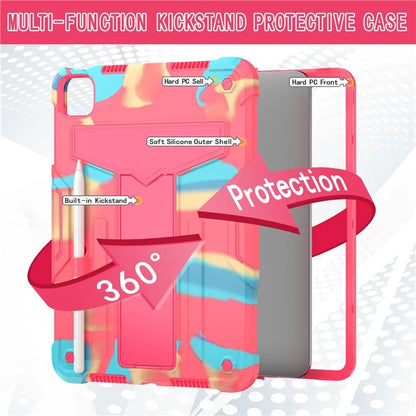 For iPad Pro 11 (2024) Case Case PC+Silicone Tablet Cover with T-Shaped Kickstand