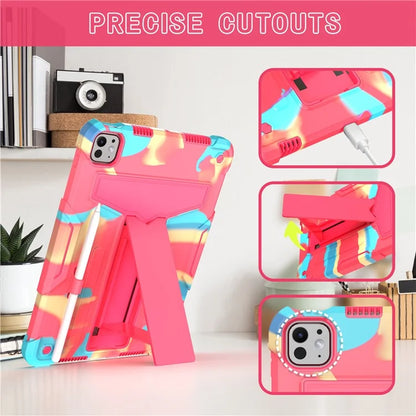 For iPad Pro 11 (2024) Case Case PC+Silicone Tablet Cover with T-Shaped Kickstand
