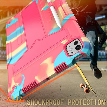 For iPad Pro 11 (2024) Case Case PC+Silicone Tablet Cover with T-Shaped Kickstand