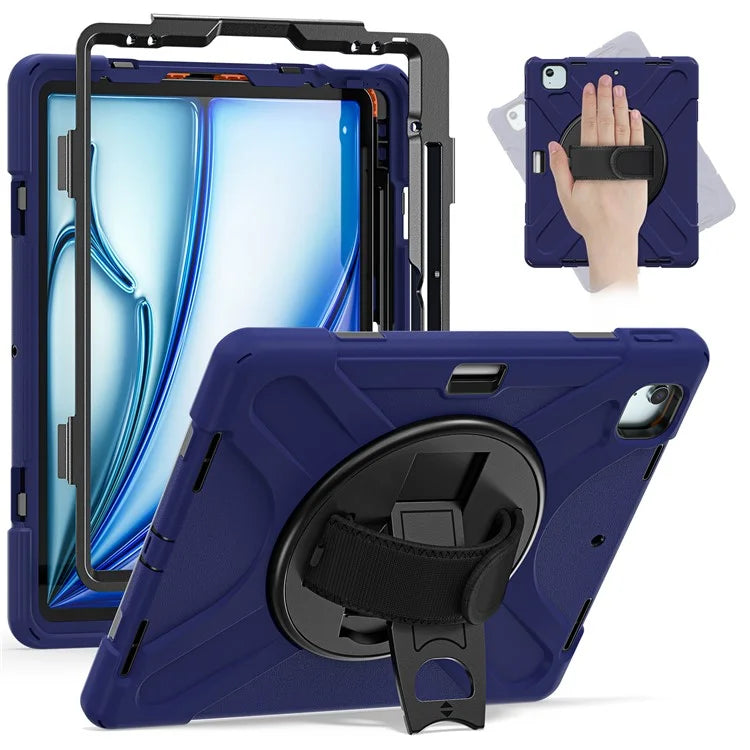 For iPad Air 13 (2024) Case TPU+PC+Silicone Kickstand Anti-Drop Tablet Cover