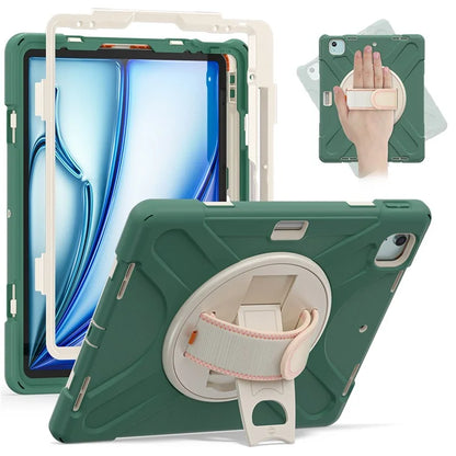 For iPad Air 13 (2024) Case TPU+PC+Silicone Kickstand Anti-Drop Tablet Cover