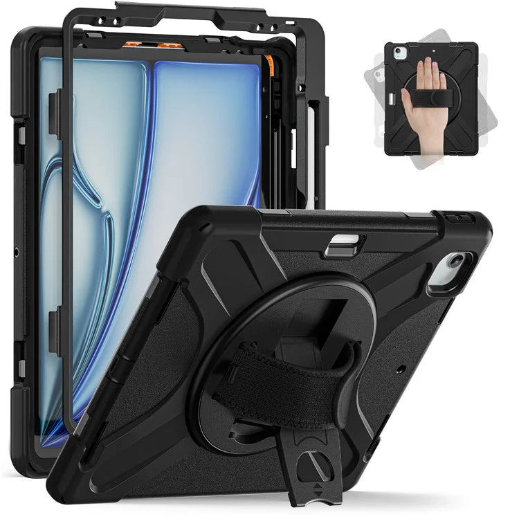 For iPad Air 13 (2024) Case TPU+PC+Silicone Kickstand Anti-Drop Tablet Cover