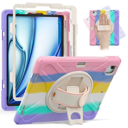 For iPad Air 13 (2024) Case TPU+PC+Silicone Kickstand Anti-Drop Tablet Cover