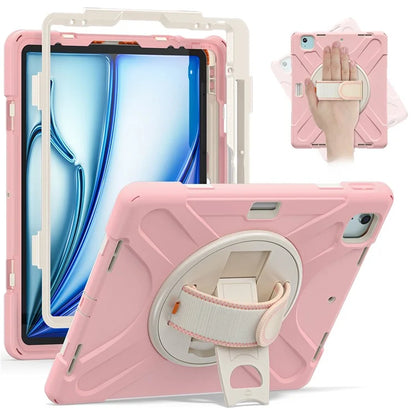 For iPad Air 13 (2024) Case TPU+PC+Silicone Kickstand Anti-Drop Tablet Cover