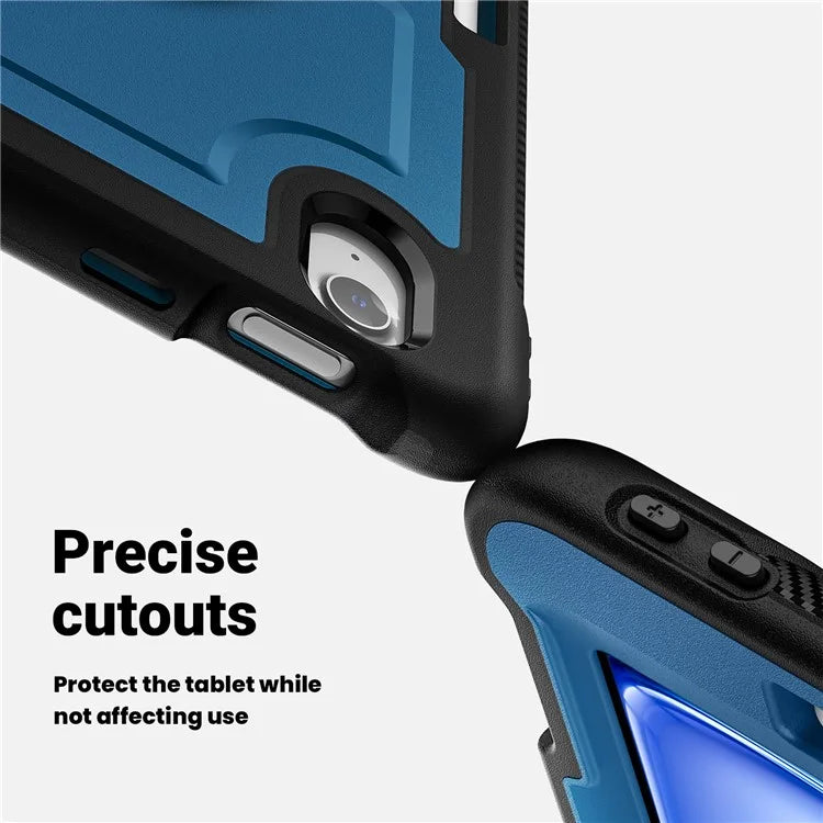 For iPad Air 11 (2024) Case Heat Dissipation PC+TPU Tablet Cover Rotating Hand Strap Kickstand