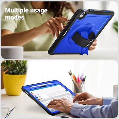 For iPad Air 11 (2024) Case Heat Dissipation PC+TPU Tablet Cover Rotating Hand Strap Kickstand