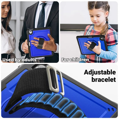 For iPad Air 11 (2024) Case Heat Dissipation PC+TPU Tablet Cover Rotating Hand Strap Kickstand