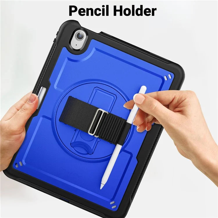 For iPad Air 11 (2024) Case Heat Dissipation PC+TPU Tablet Cover Rotating Hand Strap Kickstand