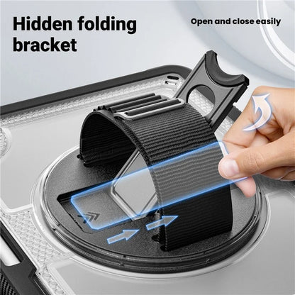 For iPad Air 11 (2024) Case Heat Dissipation PC+TPU Tablet Cover Rotating Hand Strap Kickstand