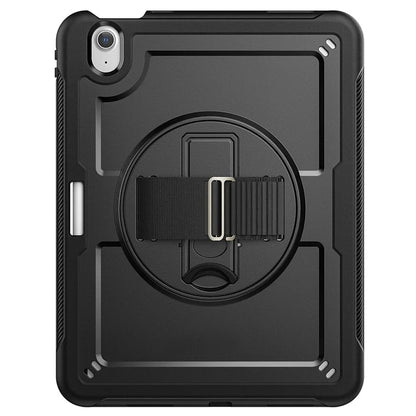 For iPad Air 11 (2024) Case Kickstand PC+TPU Tablet Cover with Pencil Holder Shoulder Strap