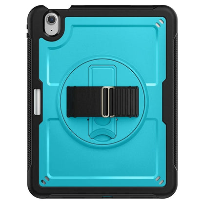 For iPad Air 11 (2024) Case Kickstand PC+TPU Tablet Cover with Pencil Holder Shoulder Strap