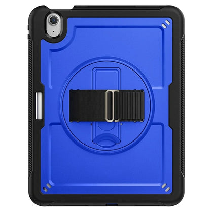 For iPad Air 11 (2024) Case Kickstand PC+TPU Tablet Cover with Pencil Holder Shoulder Strap