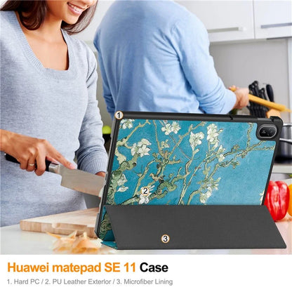 For Huawei MatePad SE 11 Stand Case Pattern Print Leather Tablet Cover