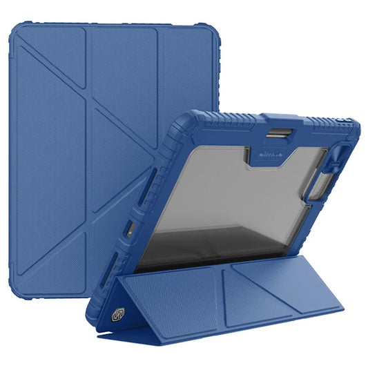 NILLKIN Bumper Leather Case Pro for iPad Pro 12.9 (2020) (2021) (2022) / Air 13 (2024) Tablet Cover Anti-Fall Auto Wake  /  Sleep Case