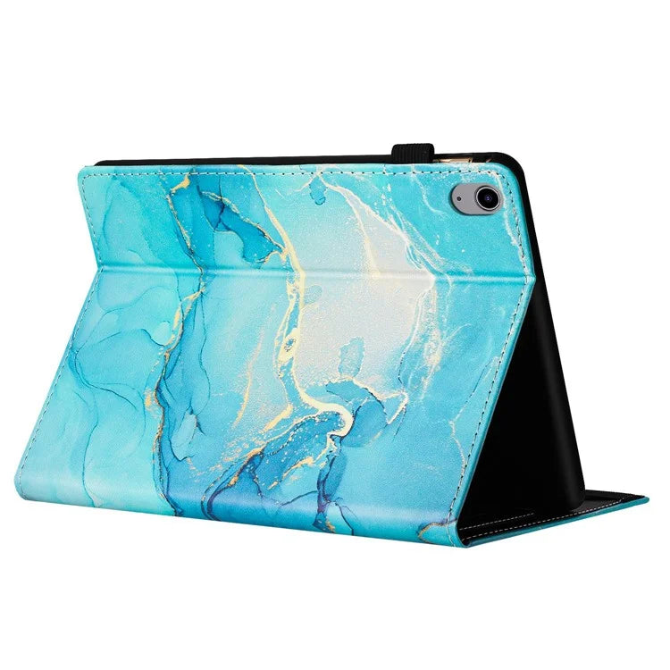 For iPad 10.9 (2022) Case Marble Pattern Leather Stand Cover with Auto Wake / Sleep