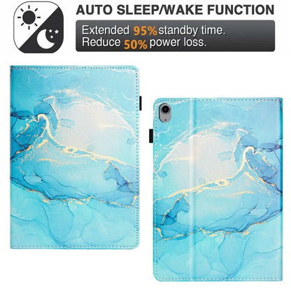 For iPad 10.9 (2022) Case Marble Pattern Leather Stand Cover with Auto Wake / Sleep