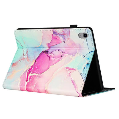 For iPad 10.9 (2022) Case Marble Pattern Leather Stand Cover with Auto Wake / Sleep