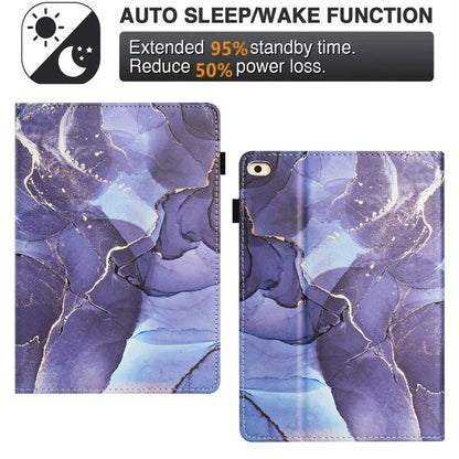For iPad 9.7-inch (2018) / (2017) Case Folio Stand Marble Pattern Leather Smart Cover