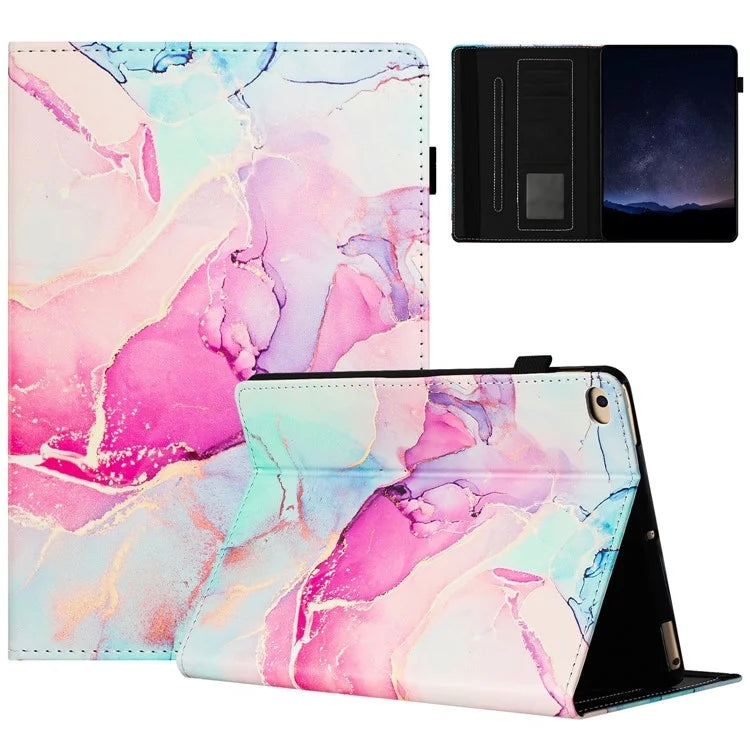 For iPad 9.7-inch (2018) / (2017) Case Folio Stand Marble Pattern Leather Smart Cover
