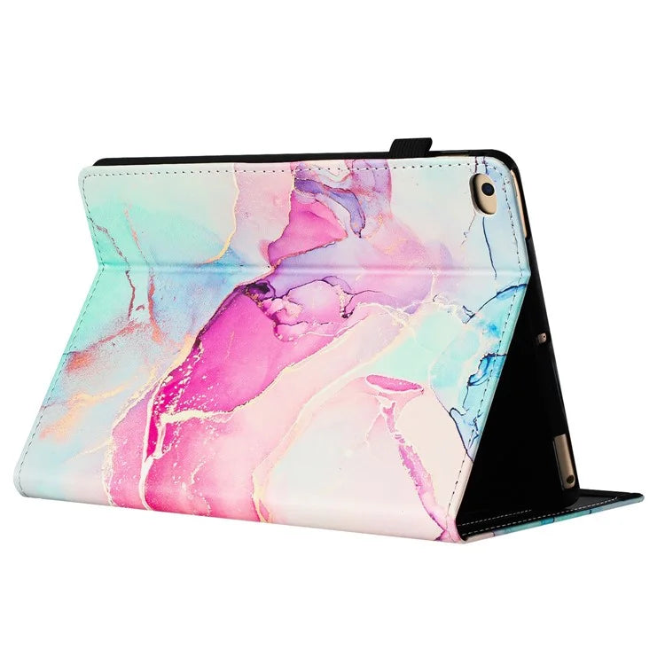 For iPad 9.7-inch (2018) / (2017) Case Folio Stand Marble Pattern Leather Smart Cover