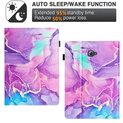 For Samsung Galaxy Tab A 10.1 (2016) T580 Case Business Folio Stand Marble Leather Tablet Cover