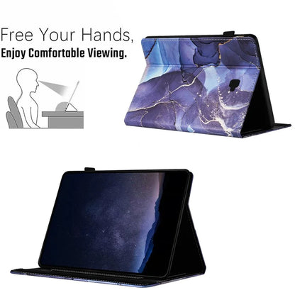 For Samsung Galaxy Tab A 10.1 (2016) T580 Case Business Folio Stand Marble Leather Tablet Cover