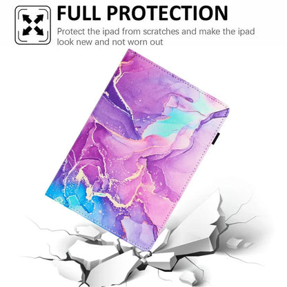 For Samsung Galaxy Tab A 10.1 (2019) T510 Leather Case Auto Sleep / Wake Marble Tablet Cover