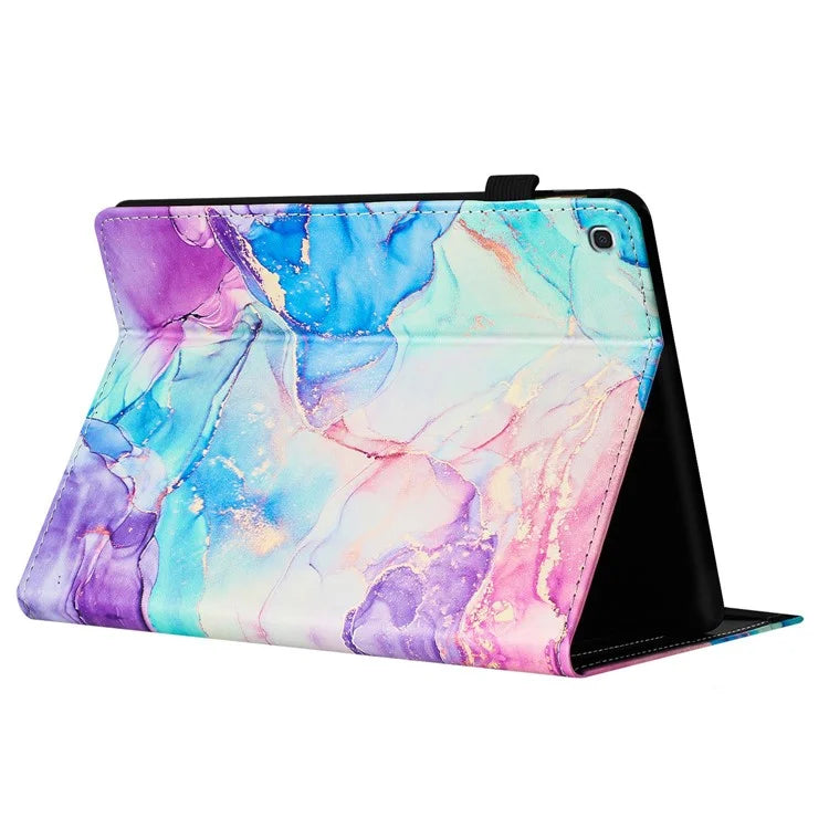 For Samsung Galaxy Tab A 10.1 (2019) T510 Leather Case Auto Sleep / Wake Marble Tablet Cover
