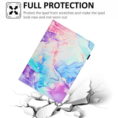 For Samsung Galaxy Tab A 10.1 (2019) T510 Leather Case Auto Sleep / Wake Marble Tablet Cover