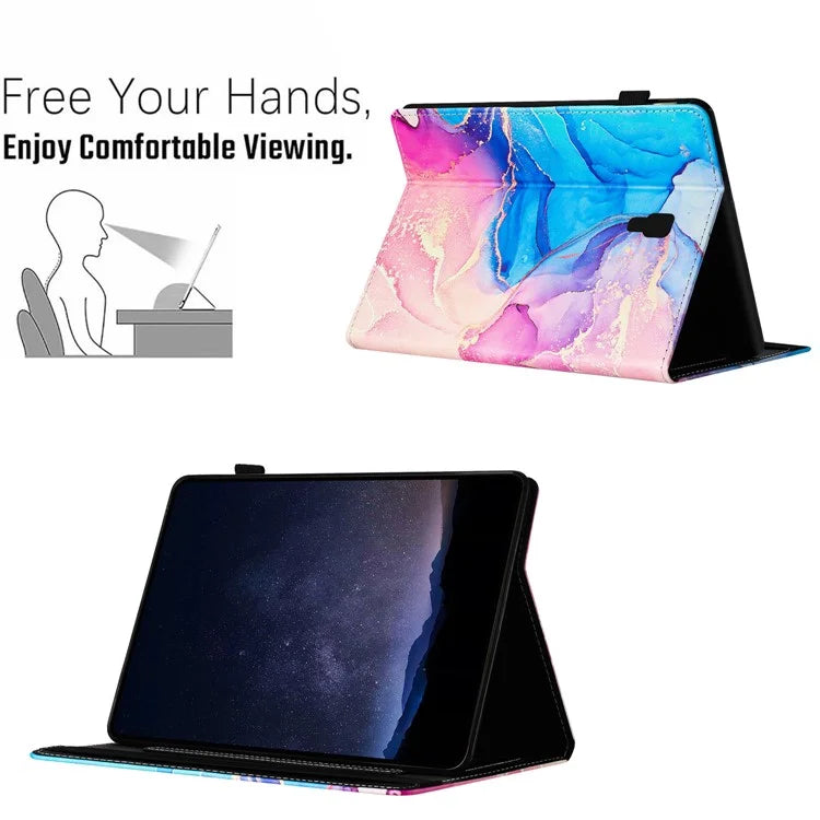 For Samsung Galaxy Tab A 10.5 (2018) T590 T595 Case Smart Leather Cover Multi-Angle Stand Marble Pattern