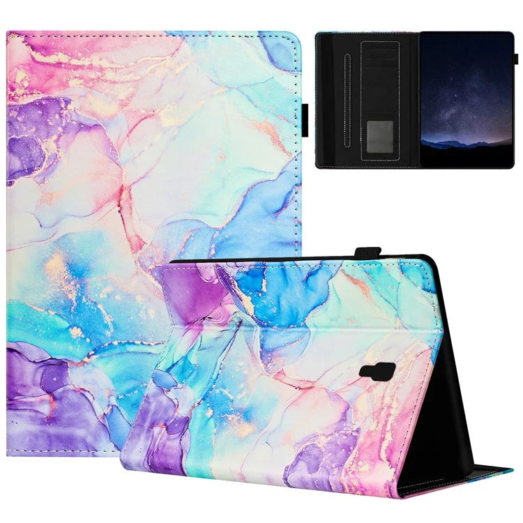 For Samsung Galaxy Tab A 10.5 (2018) T590 T595 Case Smart Leather Cover Multi-Angle Stand Marble Pattern