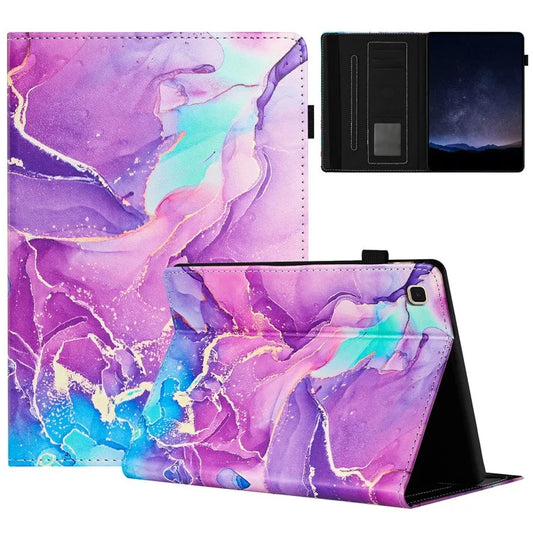 For Samsung Galaxy Tab A7 10.4 (2020) T500 Case Folio Stand PU Leather Marble Cover with Pencil Holder