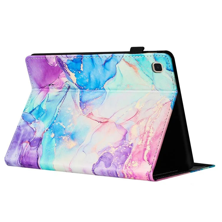 For Samsung Galaxy Tab A7 10.4 (2020) T500 Case Folio Stand PU Leather Marble Cover with Pencil Holder