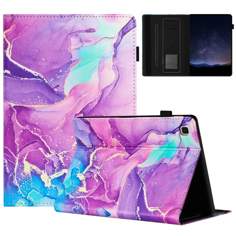 For Samsung Galaxy Tab S6 Lite (2024) / (2022) / (2020) P610 Case PU Leather Marble Cover with Auto Wake / Sleep
